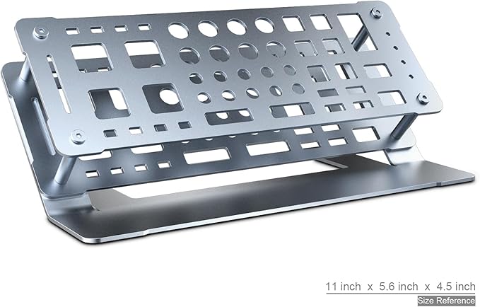 Screwdriver Rack, Small Tool Storage Holder for Desk Top, Work bench Organizer, Aluminum Alloy, Dark Grey