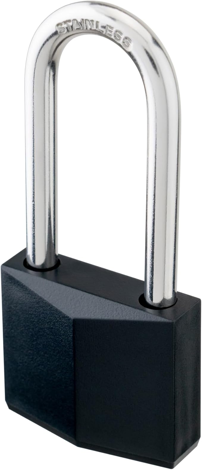 4-Pack Keyed Alike Locks, Black Covered Brass Keyed Padlock with Stainless Steel Long Shackle, 1-9/16 Inch Lock Body, Rustproof Locks for Gate Fence Hasp Cabinet Toolbox Gym or School Locker