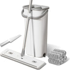 Plastic Mop and Bucket Set: Mop with Wringer for Vinyl Plank Floors Wall Mop Cleaner with Long Handle for Bathroom Walls for Women