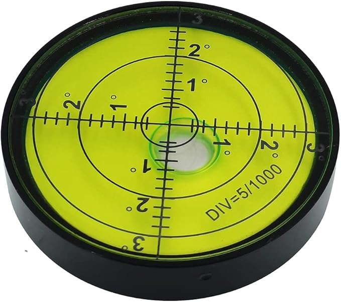 60x12mm With magnet High precision horizontal bubble Aluminium Case Bullseye Spirit Bubble Surface Level Round Inclinometers for Surveying Instruments ,Accuracy 15'/2， (Without magnet)