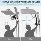 G-Promise All Metal 16 Inch Shower Head with Massage Mode Handheld, Rain Shower Head with Handheld Spray Combo, 3-Way Diverter with Pause Setting, 12 Inch Adjustable Extension Arm (Matte Black)