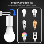 Ceramic E26 Light Bulb Socket Extender - 5.5inch Long - 90 Degree Angle Adjustable- 150W Max and Fire-Resistant - Light Extension for Medium Bulb Socket (2)