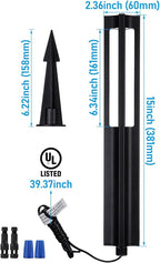 LEONLITE 12-Pack Low Voltage Path Lights, 3W LED Landscape Pathway Lights, Outdoor Landscape Lighting for Driveway, Garden, Aluminum, 12-24V AC/DC, ETL Listed, IP65 Waterproof, 3000K Warm White, Black