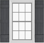 Board & Batten Vinyl Shutters (1 Pair) | 11"x67" (3-Board) - Cornerstone Grey | Exterior Window Shutters | Includes Mounting Hardware | Simple Installation | Made in USA