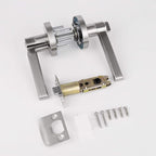 Probrico Satin Nickel Privacy Door Levers, Flat Interior Bath/Bed Door Handles, Reversible for Right & Left Handed Bedroom/Bathroom Doors, 10 Pack