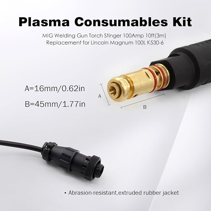 MIG Welding Gun K530-6 Magnum Torch Stinger 100Amp 10ft Replacement for Lincoln Magnum 100L K530-6 SP/Power MIG 140T 180T,Easy-Core/Pro-MIG/MIG Pak 140 180