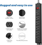 Heavy Duty Power Strip 20 amp Surge Protector,Wall mountable Power Strip,12 Gauge Extension Cord 5-15P Adapter High Amp 6-20R T-Slot Industrial Outlet,for Garage,Workshop & Industrial