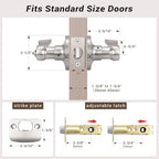 Knobonly 5 Pack Satin Nickel Privacy Door Levers Interior Door Handles for Bedroom and Bathroom Door Knobs Keyless Privacy Door Handles with Lock, Zinc Alloy Reversible for Right/Left