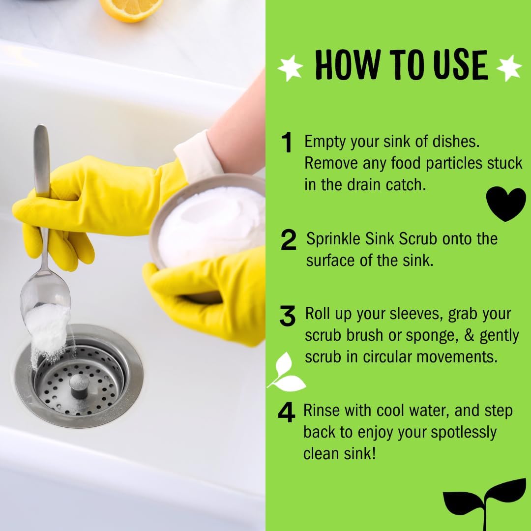 Molly's Suds Sink and All Purpose SCRUB | Gently Removes Stains, Scrubs Away Grease & Gime, Buffs out Scratches | Plant and Mineral Based | 2 Pack, Citrus Scent