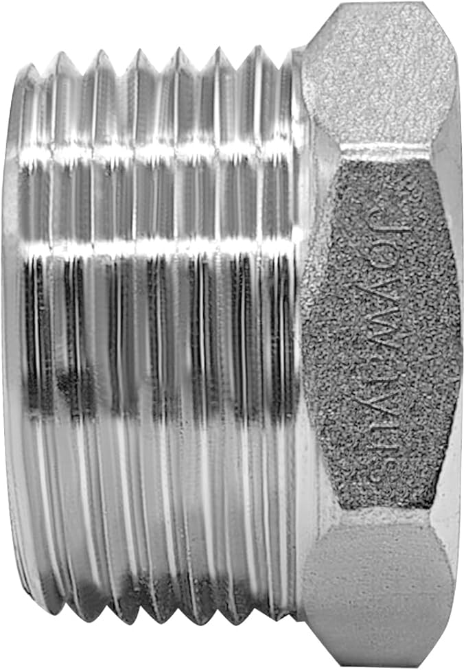 Joywayus Stainless Steel Hex Head Bushing Reducer Pipe Fitting 1 NPT Male × 1/4 NPT Female (Pack of 2)