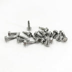 QSJ 110PCS #10 x 3/4'' Sheet Metal Screws 410 Stainless Steel Hex Washer Head Fast Self Tapping Screws with Screwdriver Bit Silver