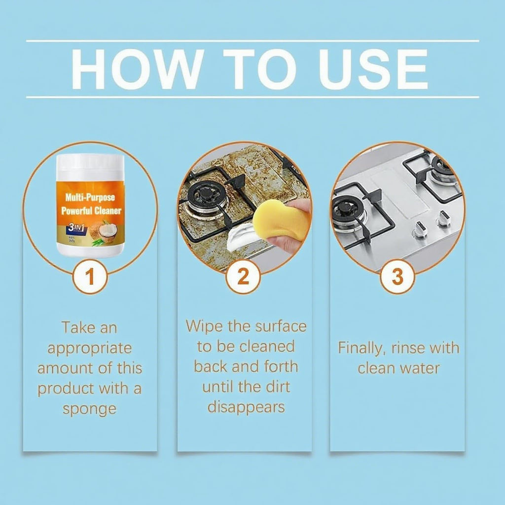 Multi-Purpose Powerful Cleaner for Kitchen,All-Purpose Cleaner Removes Stains on Microwave,Oven & Stove Top