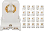T8 LED Fluorescent Tube Lamp Holder Tombstone, Non-shunted Turn-Type G13 Base, Medium Bi-Pin Socket, for LED Fluorescent Tube Replacements Turn-Type Lampholder Pack of 20