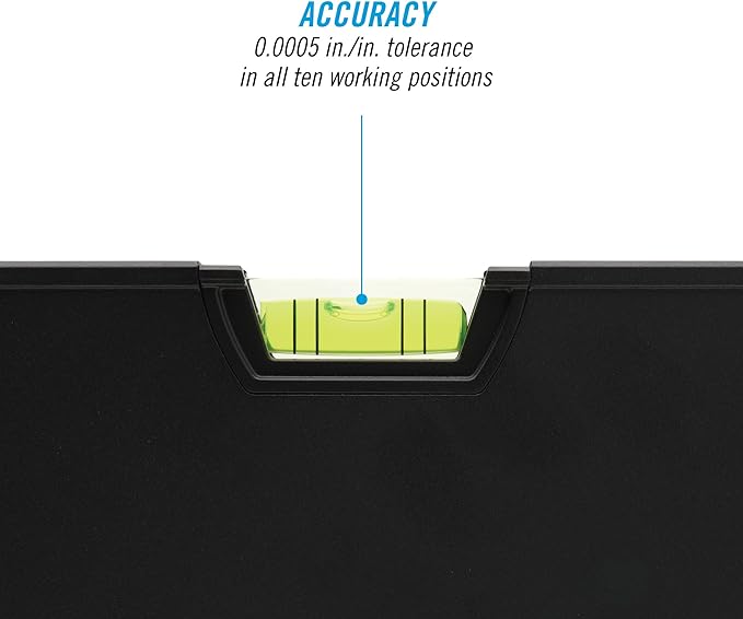 CHANNELLOCK 24-Inch, Professional-Grade Aluminum Box Level with Solid Block Acrylic Vials, 5200-0024