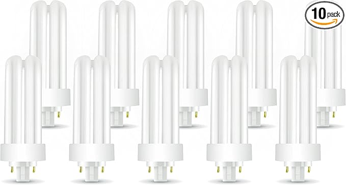 Circle (10 Pack) PLT-26W 841, 4 Pin GX24q-3, 26 Watt Triple Tube, Compact Fluorescent Light Bulb