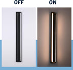 MELUCEE 24inch Long Outdoor Wall Lights 2 Pack Outside Linear Porch Lights 5 Color Dimmable Outside Garage Lighting Exterior Light Fixtures Wall Mount for House Patio Balcony Porch, IP65 Waterproof