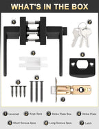 Square Entry Door Lever with Lock and Key, Matte Black Entrance Door Handles, for Exterior or Interior Doors,1 Pack (Each with 3 Keys)