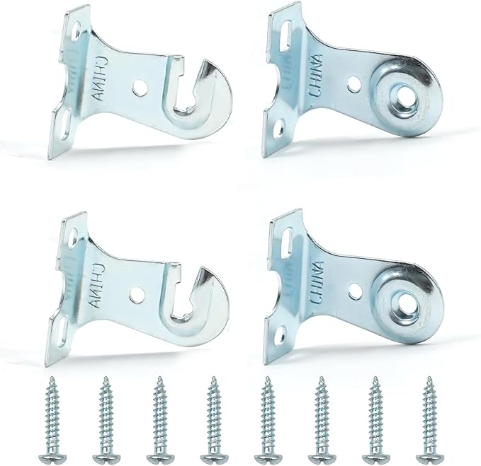 Roller Shades Bracket,2 Pairs Blind Brackets for Roller Window Shades,Metal Roller Shade Hardware with Screws,Outside Mounted Window Blind Brackets for Home Office, Silver