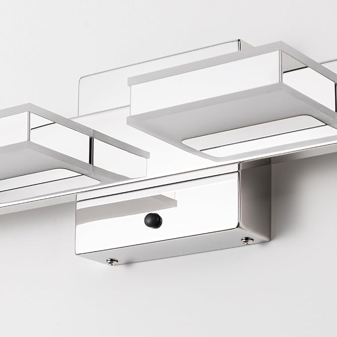 mirrea 24" LED Chrome Vanity Light 3000K/4000K/5000K CCT Adjustable 4 Light Bathroom Light Fixture Over Mirror