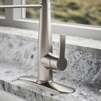 KOHLER K-R22745-SD-VS Semi-Professional Kitchen Faucet with Soap Dispenser/Lotion Dispenser, Commercial Kitchen Sink Faucet with Pull-Down Sprayhead, Vibrant Stainless
