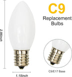 GOOTHY 25 Pack C9 White Replacement Light Bulbs for Christmas Outdoor Patio String Lights, 7 Watt Night Light Bulbs, E17/C9 Intermediate Base Incandescent Chandelier Bulbs- Ceramic White