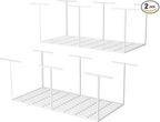 SunsGrove 4x8 Garage Storage Overhead Rack Organization, Adjustable Ceiling Mounted Storage Racks, 800LBS Weight Capacity, 22"-40" Ceiling Dropdown, 2 Pcs, White