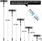 Professional 72'' Window Squeegee Cleaning Washing Tool/Kit with Extension Pole, 3 in 1 Squeegee for Window Cleaning Kit for High Window with 1 Rotatable Head 4 Interchangeable Scrubber