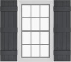 Board & Batten Vinyl Shutters (1 Pair) | 14.5"x81" (4-Board) - Cornerstone Grey | Exterior Window Shutters | Includes Mounting Hardware | Simple Installation | Made in USA