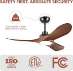 42" Ceiling Fans with Lights, Low Profile Modern Ceiling Fan with Remote Control, DC Motor,Reversible, 3CCT, Dimmable, Noiseless, Indoor Outdoor Ceiling Fans for Bedroom, Living Room, Dining Room