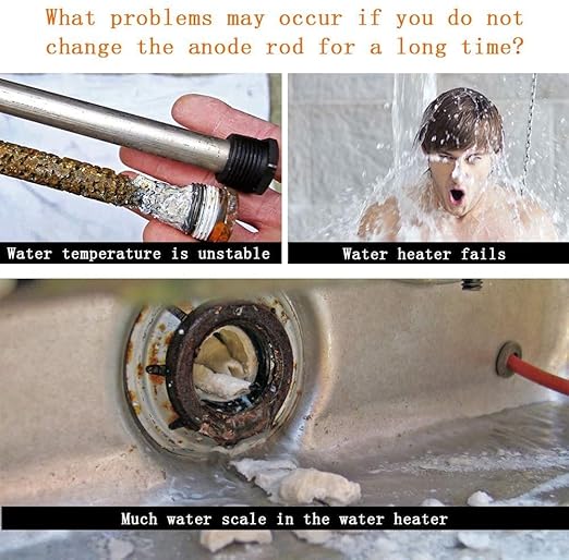 29" Anode Rod for Hot Water Heater Magnesium Compatible with Rheem Reliance A. O. Smith Giant GE Richmond Water Tanks Universal (3/4 Npt X 29 Inches), 0.84" Diameter Hex Plug Protect Rotten Egg Smell