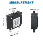 GLOSO J Type Toggle Hydraulic Magnetic Single Pole Circuit Breaker AC/DC Manual Reset Switch Yachts Campers Caravans Red Toggle, 50A, J1P