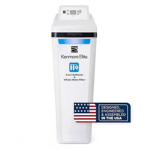 Kenmore Elite 520 Hybrid Water Softener & Whole House Filtration System – NSF-Certified 2-in-1 Softener + Filter – Great Tasting Drinking Water from Whole Home Softener