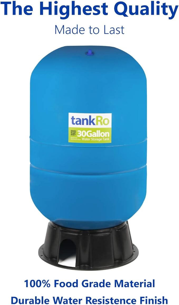 – RO Water Filtration System Expansion Tank – 30 Gallon Water Tank – Large Reverse Osmosis Water Storage Pressure Tank
