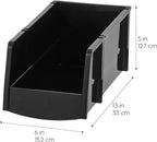 IRIS USA Plastic Shelf Bins Stackable Open Front Storage Bins Plastic Hanging Organizer Bin Caddy Basket for Hardware Crafts, Small Parts, Nuts and Bolts, Tool Storage - Large Black 8 Pack