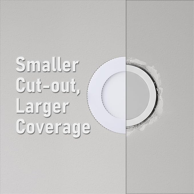 TORCHSTAR Basic Series 12-Pack 5CCT 4 Inch Ultra-Thin LED Recessed Lighting with J Box, CRI90, Aluminum, 2700K3000K3500K4000K5000K, 5%-100% Dimmable Slim Recessed Downlight, 9W 810LM, ETL & ES