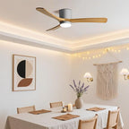 48in Quiet Ceiling Fans with Light ETL Listed Ceiling Fan Lights Living Room Bedroom ‎Remote Ceiling Lighs Fan Lighting 6 Gear Wind Speed Grey Ceiling Fan Light Wooden Fan Blades