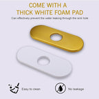 6.3 Inch Deck Plate Bathroom Sink Faucet Escutcheon, Hole Cover for Bathroom Kitchen Faucets Escutcheon Faucet Plate Stainless Steel, Brushed Gold