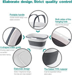 4.2 Gal(16L) Large Collapsible Plastic Bucket with Handle for House Cleaning, Space Saving Outdoor Multiuse Foldable Water Pail/Sink for Camping,Fishing,Ice(Grey)