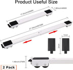 2Pcs Extendable Appliance Furniture Dolly Mobile Roller, Heavy Duty Adjustable Washing Machine Mobile Stand Base, Metal Movable Bracket for Refrigerator Washing Machine Dryers Diswashers Base, White