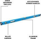 OX Tools Trade Series 4ft Non Magnetic Box Beam Levels - 48 inch Level Aluminum Body Level Hand Tools - Magnified Vials, Shock Absorbing End Cap, Soft Grip Handle Leveler Tool OX-T024212