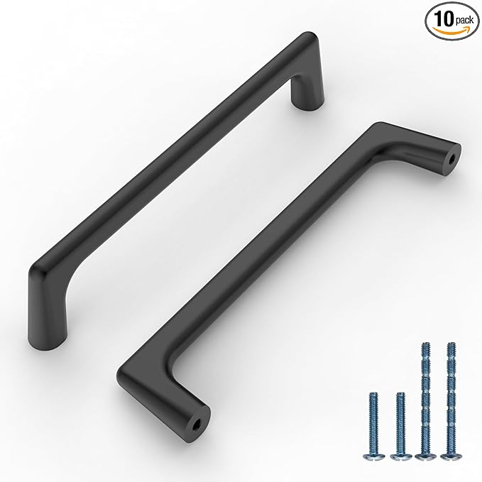 10 Pack Matte Black Cabinet Pulls 5 Inch Kitchen Cabinet Handles Cabinet Hardware Kitchen Handles for Cabinets Cupboard Handles Black Dresser Pulls Drawer Handle
