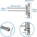 Bathroom Towel Holder JSVER 2 Arms SUS304 Stainless Steel Wall Mounted Towel Bar, Swivel Towel Racks for Bathroom, Kitchen