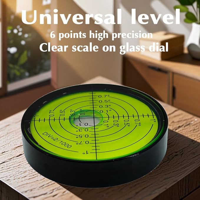 6'/2mm Point high Precision Universal Level Bubble Metal Bubble Water Leveler Cross Gauge Small Household (Black Green)