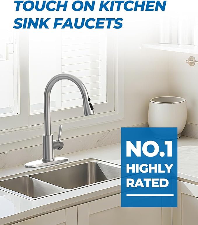 WEWE Kitchen Faucets with Pull Down Sprayer, Stainless Steel Single Handle 1 Hole for Family Kitchen Commercial Camper Laundry Rv Bar, Oil Rubbed Bronze