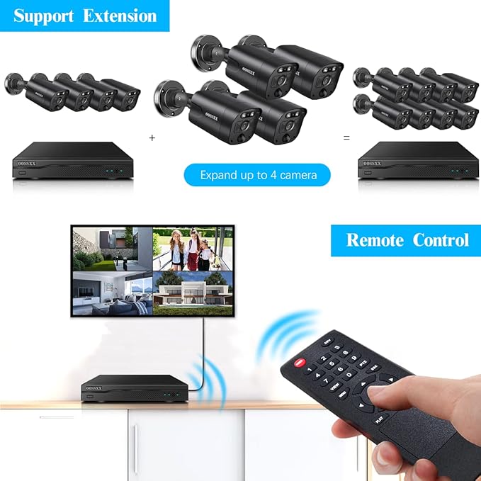 4K/8.0 Megapixel & 130° Ultra Wide-Angle 2-Way Audio PoE Outdoor Home Security Camera System Wired Outdoor Video Surveillance IP Cameras System DVR System