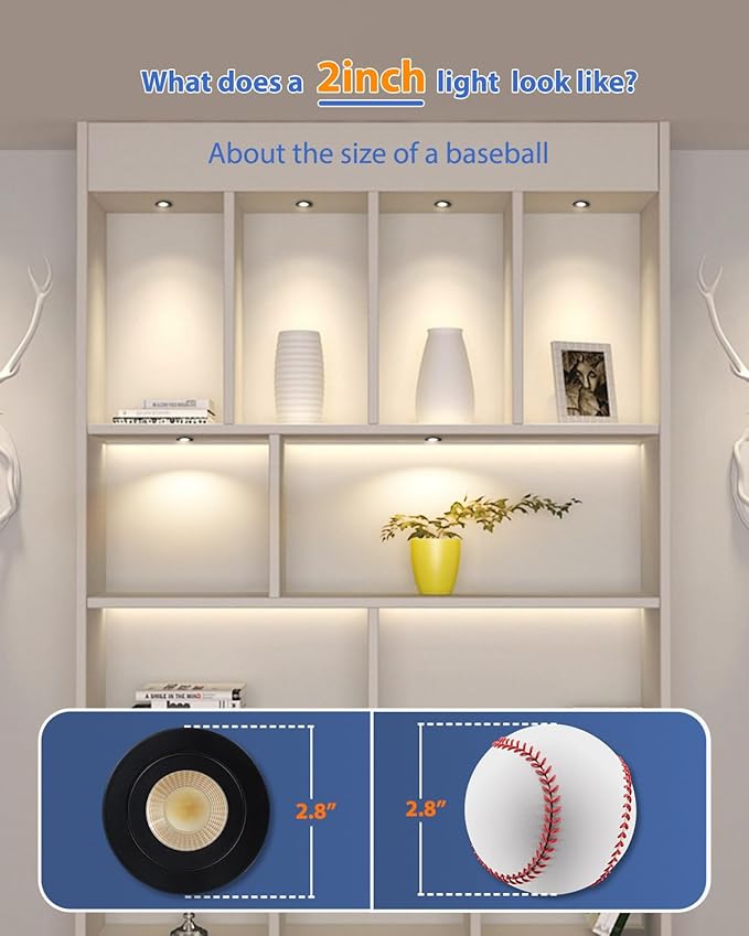 Adetu 2 Inch 5CCT Gimbal Black Led Recessed Lighting with Junction Box, 360°+90° Adjustable Led Recessed Lights, 2700K/3000K/3500K/4000K/5000K, 5W Eqv 50W, 550LM Brightness - ETL (Black, 1 Pack)