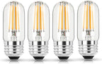 3.2 Inch E26 LED Bulb 60 Watt Equivalent, 2700K Soft White Edison Bulbs Dimmable, AC 120V 600LM T10/T9 Clear Glass Filament Light Bulbs UL for Pendant Wall Light Desk lamp-4 Pack