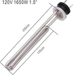 DERNORD 120V 1650W Tri-clamp Foldback Heating Element Stainless Steel Immersion Water Heater with 3-Wire Electrical Locking Plug (1.5 Inch Tri clamp)