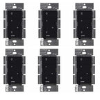 Lutron Caseta Original Smart Dimmer Switch (Lutron Smart Hub Required), for LED Lights, 150 Watt, Single-Pole/3-Way, No Neutral Required, PD-6WCL-BL, Black, 6 Pack