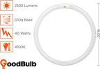 GoodBulb 40-Watt 16 Inch T9 Fluorescent Circline Light Bulb 4100K Cool White Light Color G10q Base High Output 2533 Lumens 10000 Life Hours 80 CRI Pack of 12 Bulbs